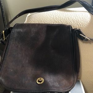 Dark Brown Vintage Coach Medium Crossbody Bag